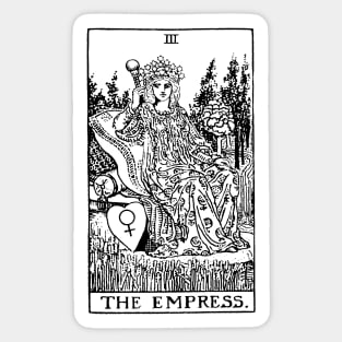 The Empress Tarot in black Sticker